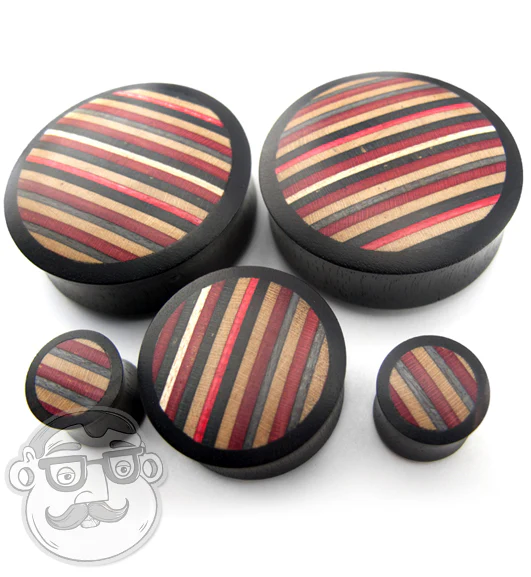 Black & Red Wood Skateboard Plugs - Mrs Treak