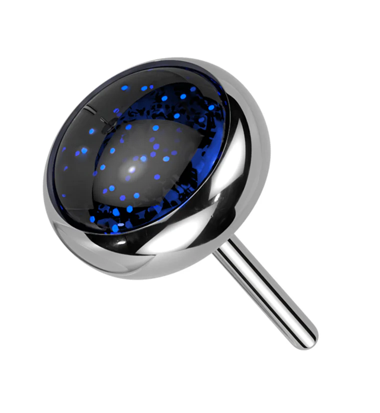 Bezel Blue Sandstone Titanium Threadless Top - Mrs Treak