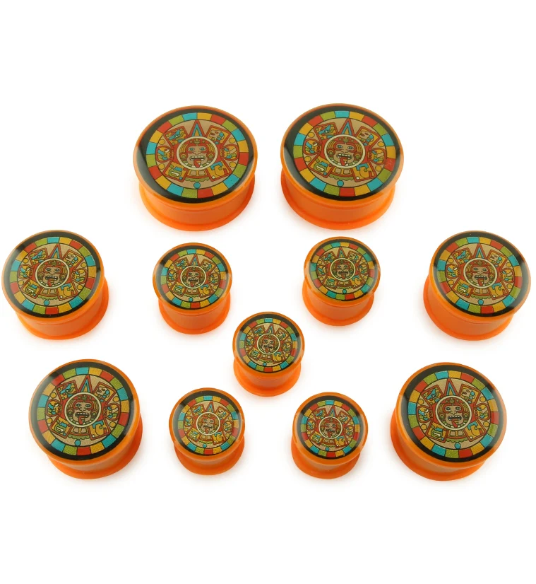 Orange Aztec Plugs - Mrs Treak