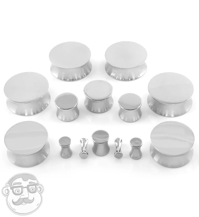 Solid Stainless Steel Double Flare Plugs - Mrs Treak