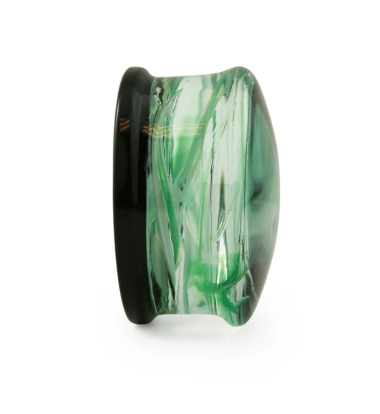 Seafoam Green Haze Swirl Glass Plugs - Mrs Treak