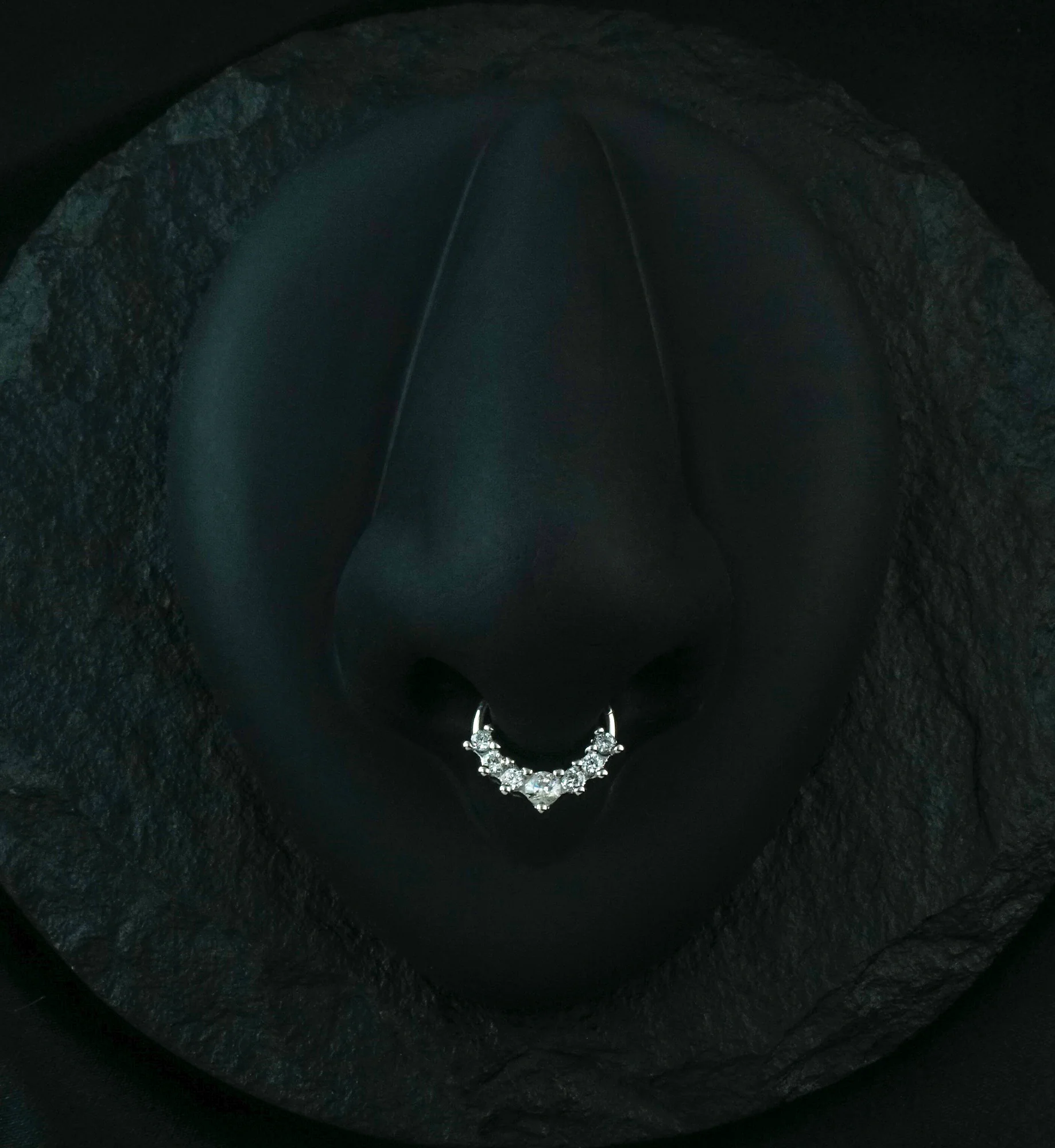 Radiant Cluster Bead CZ Hinged Segment Hoop Ring - Mrs Treak