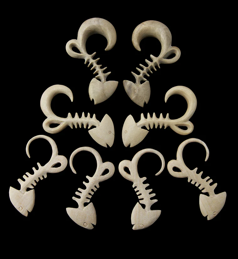 Crocodile Wooden Fish Bone Hangers - Mrs Treak