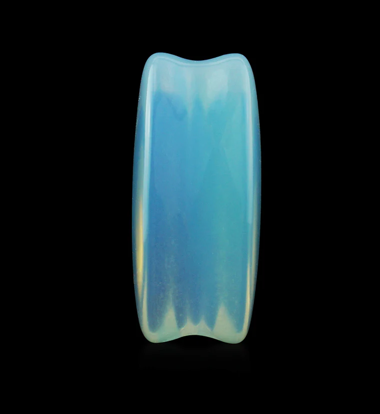 Precious Opalite Glass Teardrop Plugs - Mrs Treak