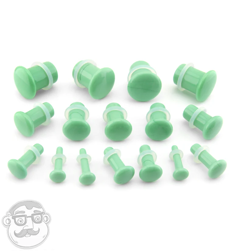 Mint Green Single Flare Glass Plugs - Mrs Treak