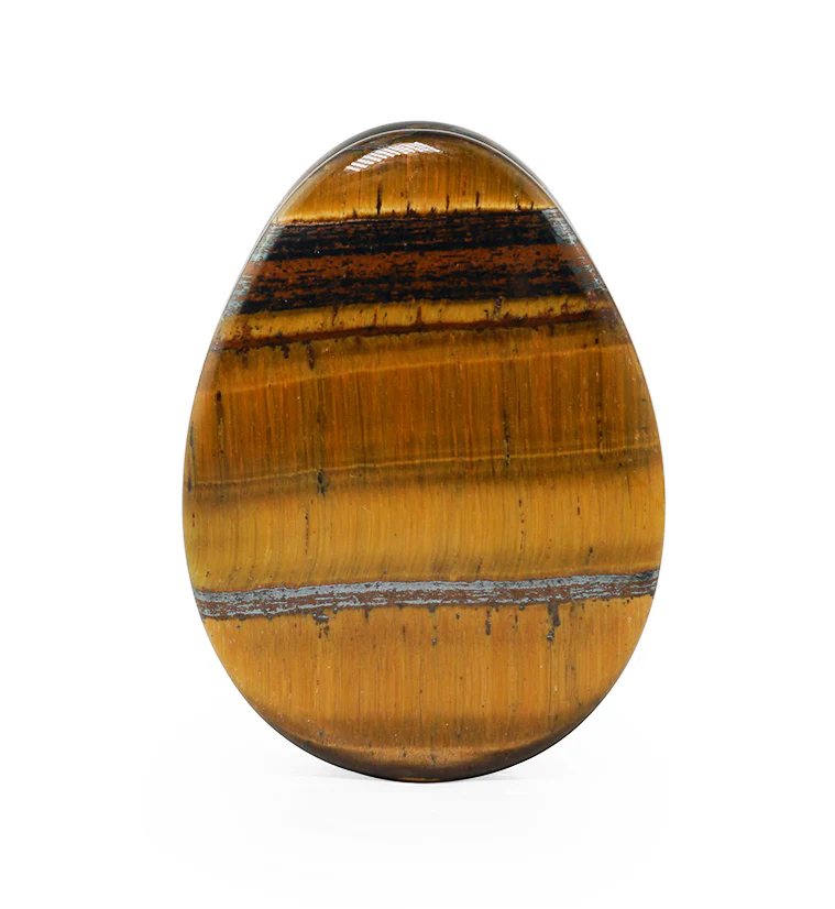 Tiger Eye Stone Teardrop Plugs - Mrs Treak