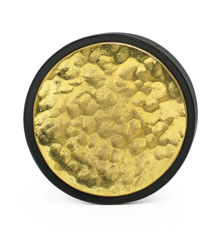 Hammered Brass Inlay Areng Wood Plugs - Mrs Treak