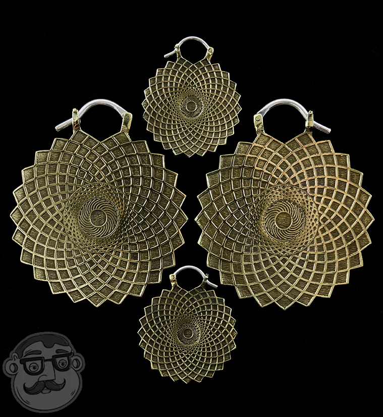 Geometric Brass Earrings - Weights - Mrs Treak