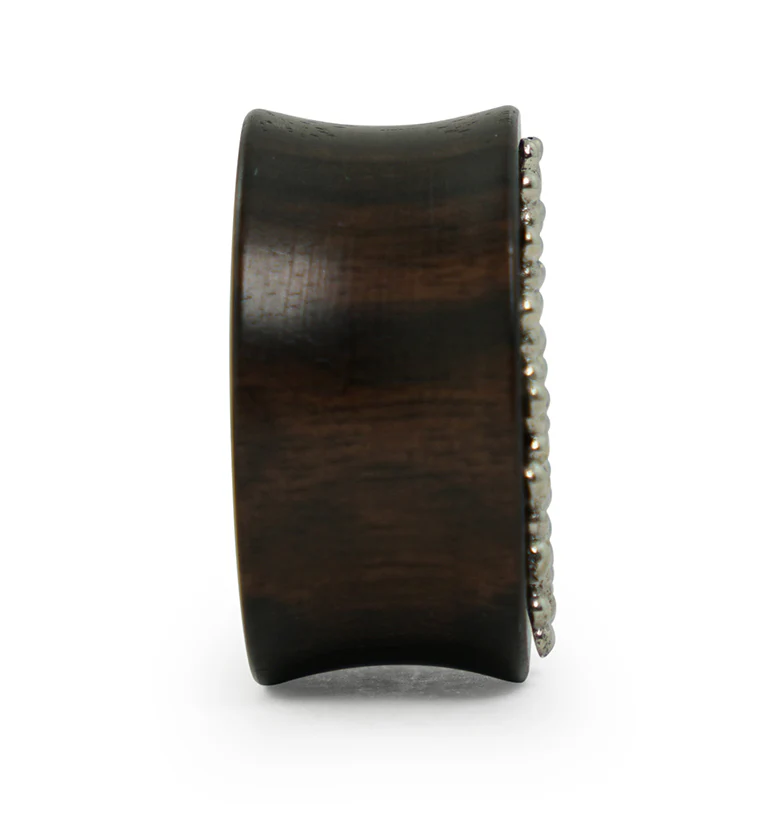 Doily White Brass Inlay Areng Wood Plugs - Mrs Treak