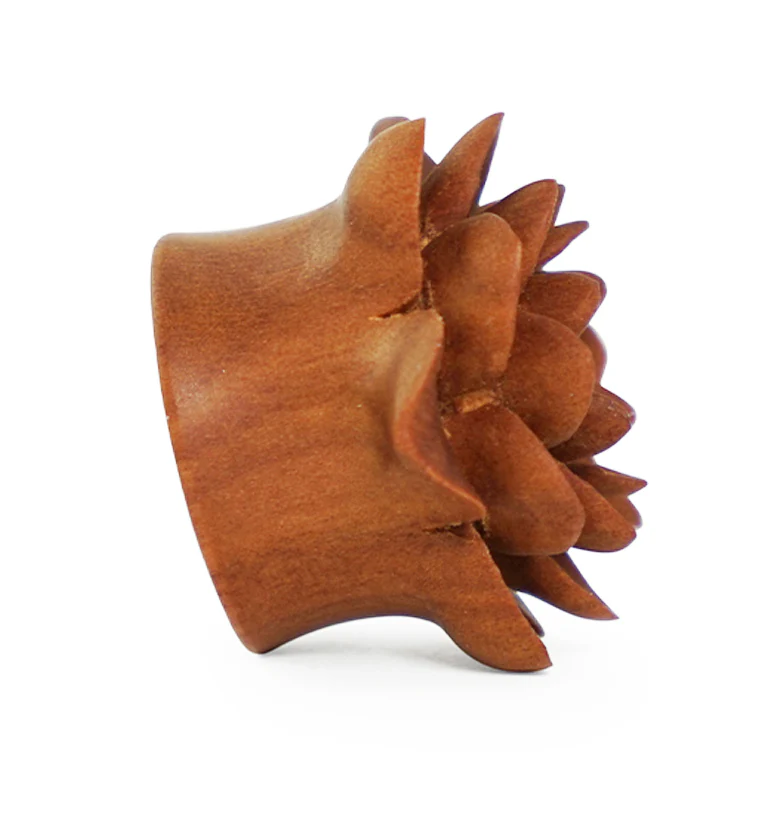 Carved Camellia Flower Wood Plugs - Mrs Treak