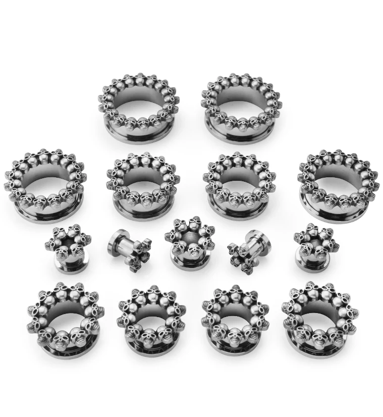 Skull Lined Stainless Steel Tunnels - Mrs Treak
