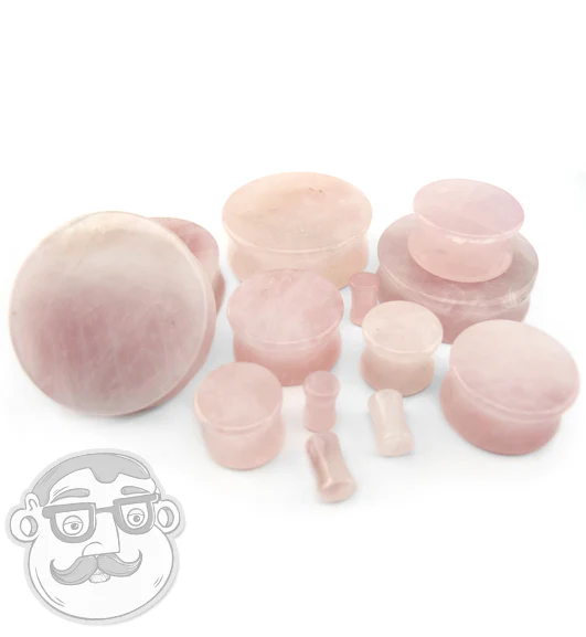 Rose Quartz Stone Plugs - Mrs Treak