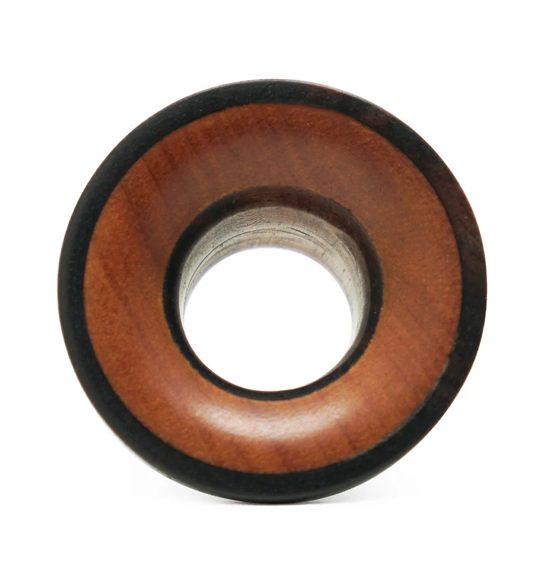 Single Flare Areng Wood Tunnels with Saba Inlay - Mrs Treak