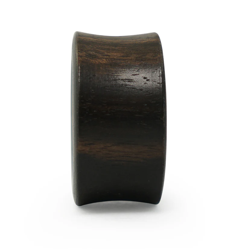 Concave Areng Wood Tunnels With Crocodile Wood Inlay - Mrs Treak