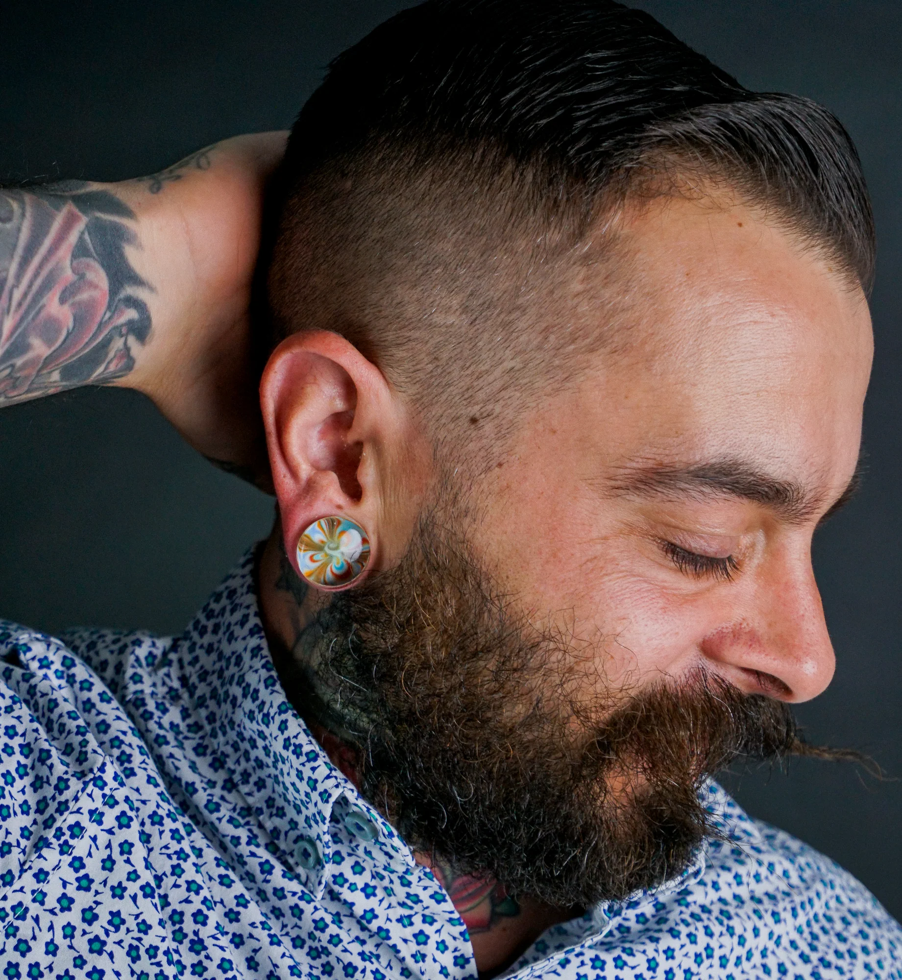 Multi Chroma Swirl Glass Double Flare Plugs - Mrs Treak