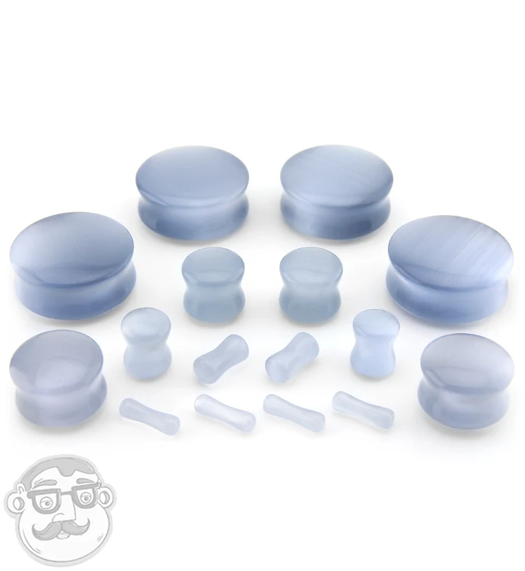 Grey Cat's Eye Glass Plugs - Mrs Treak