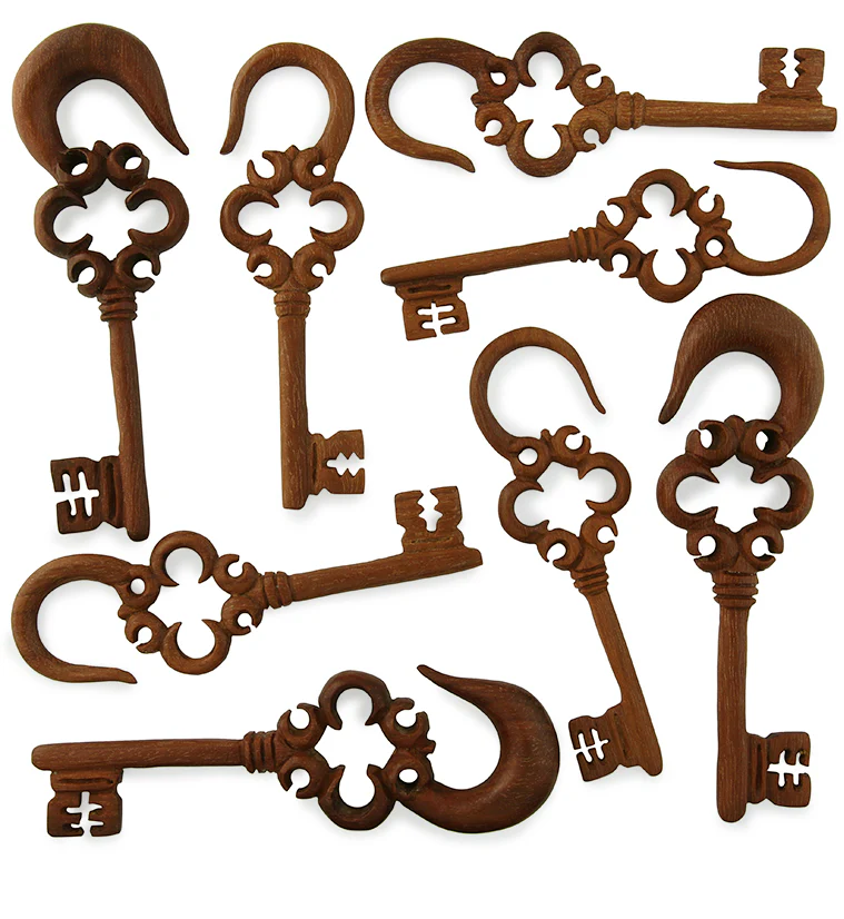 Antique Key Saba Wood Hangers - Mrs Treak