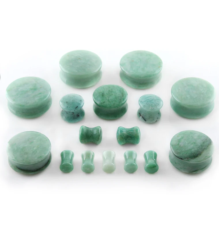 Grade B Amazonite Stone Plugs - Mrs Treak