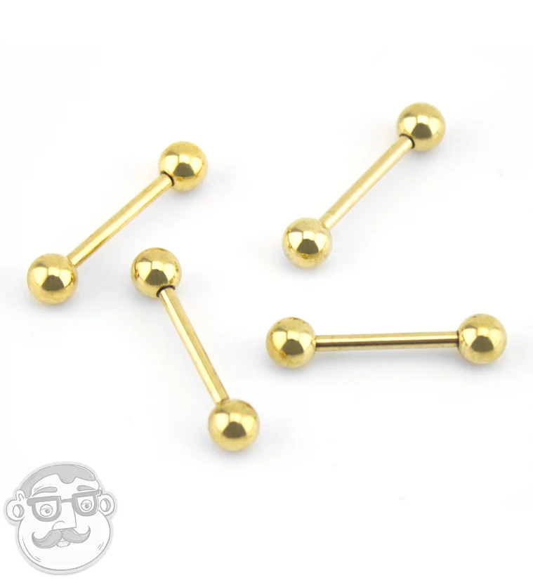 Gold PVD Stainless Steel Barbell - Mrs Treak