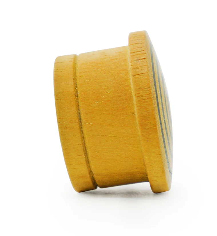 Single Flare Jackfruit Wood Plugs with Triple Target Inlay - Mrs Treak