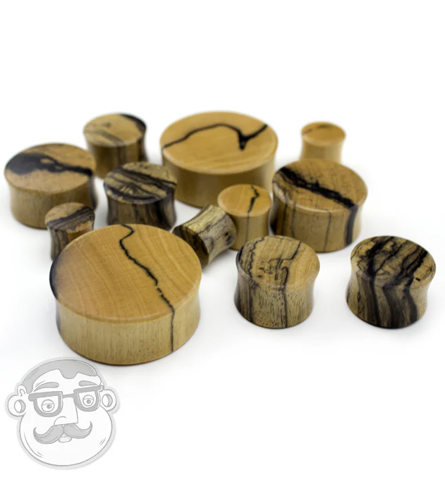 Black & White Ebony Wood Plugs - Mrs Treak