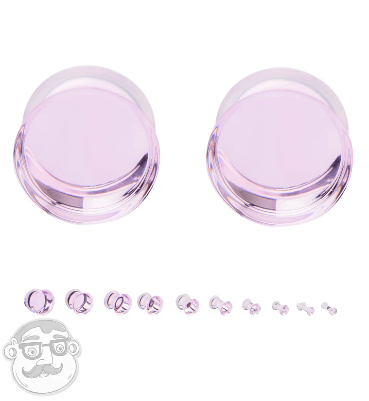 Pink Glass Single Flare Plugs - Mrs Treak