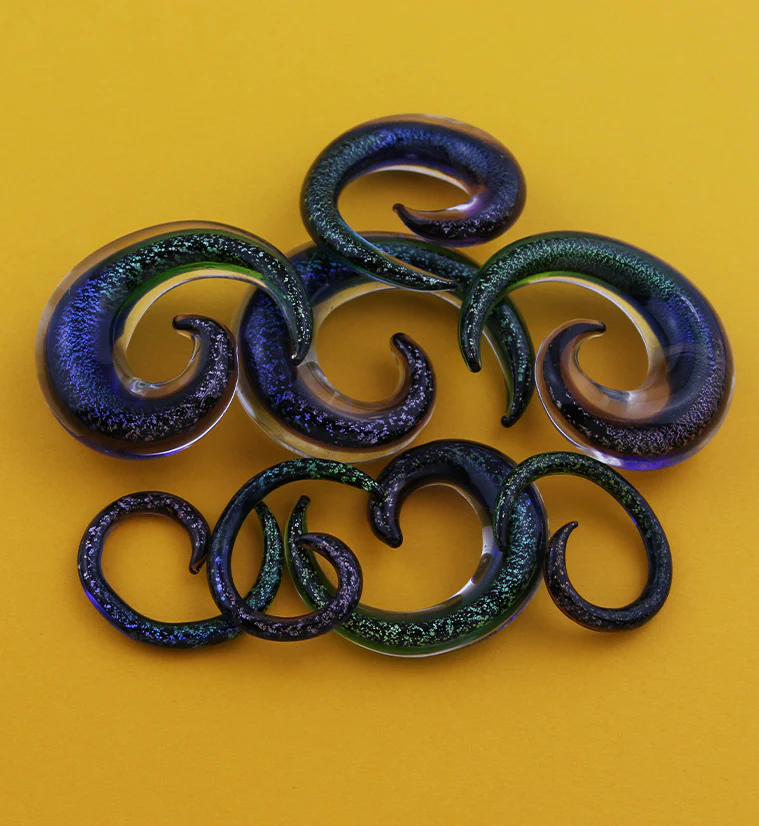 Rainbow Dichroic Glass Spirals - Mrs Treak