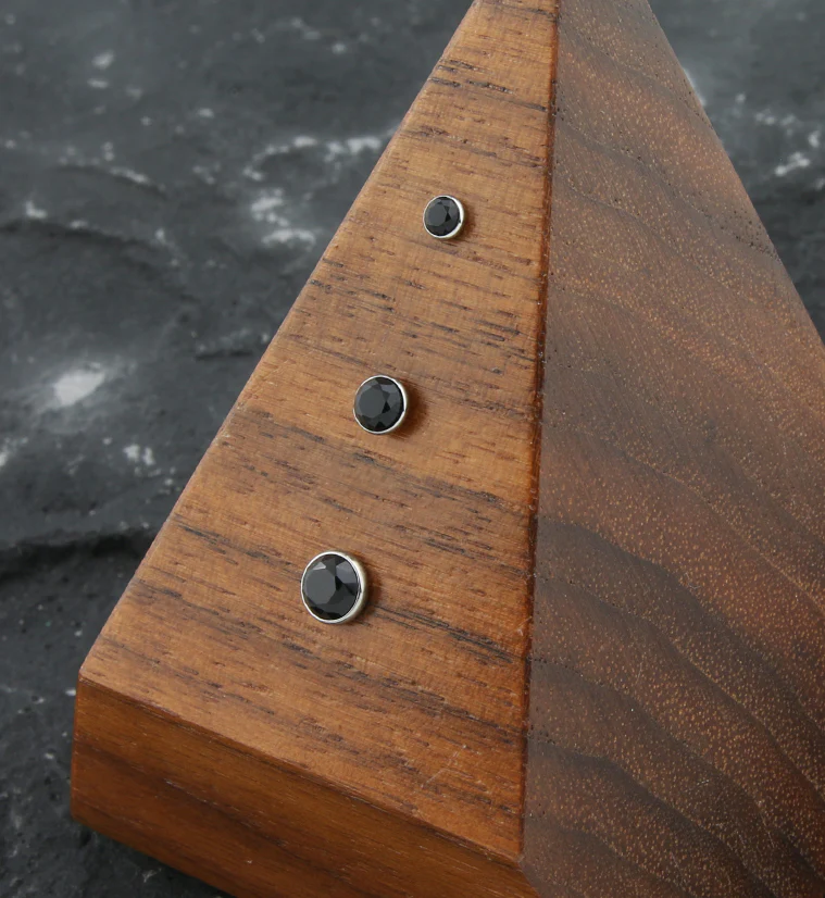 Faceted Black Onyx Stone Titanium Threadless Top - Mrs Treak