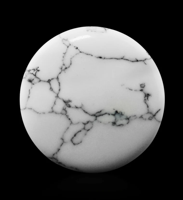 White Howlite Stone Single Flare Plugs - Mrs Treak