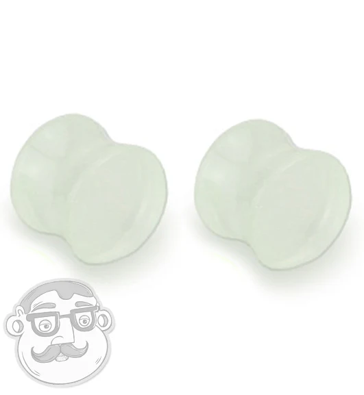 Double Flare Glow In The Dark White Plugs - Mrs Treak