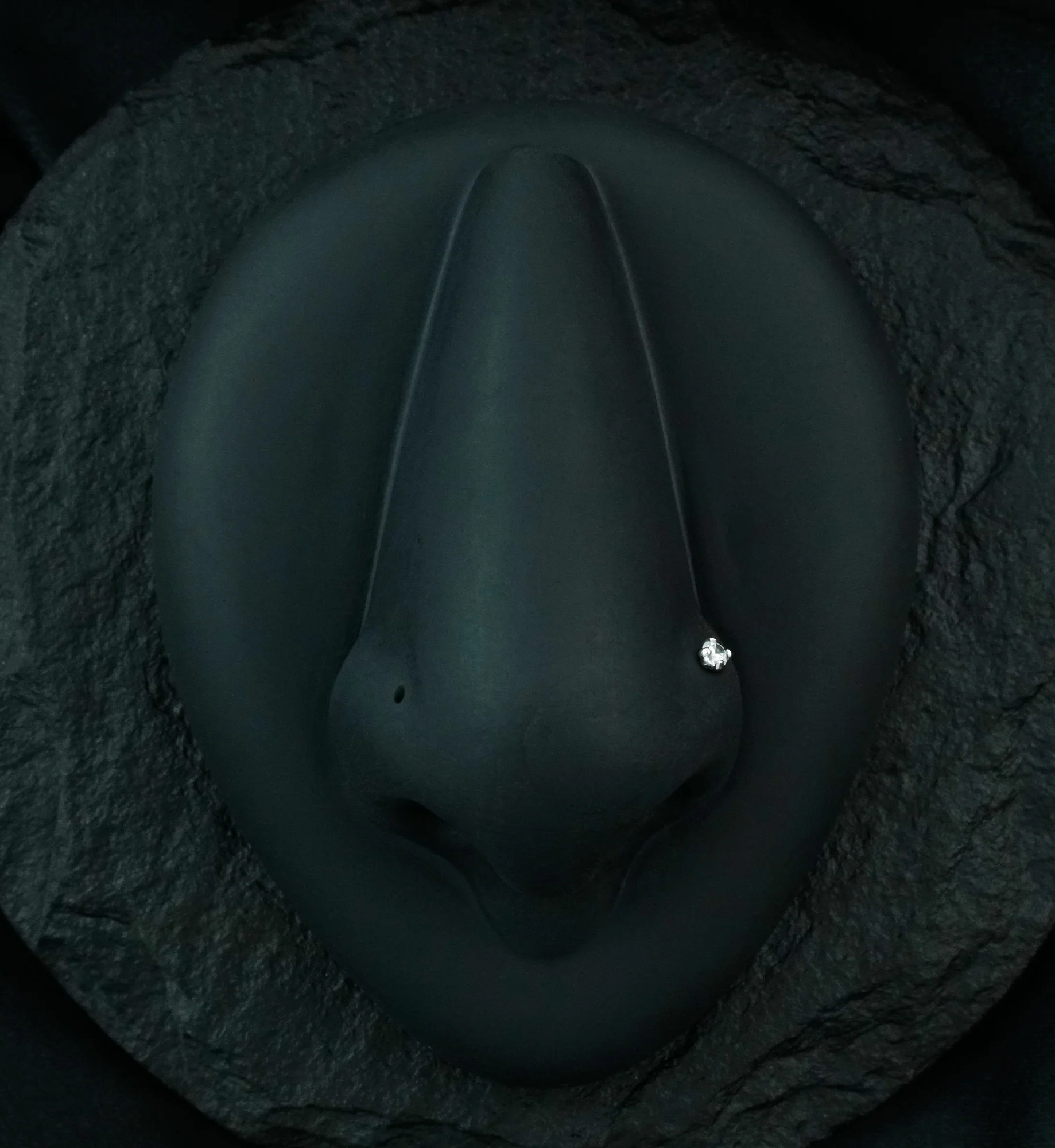 Clear CZ 14kt White Gold L Bend Nose Ring - Mrs Treak