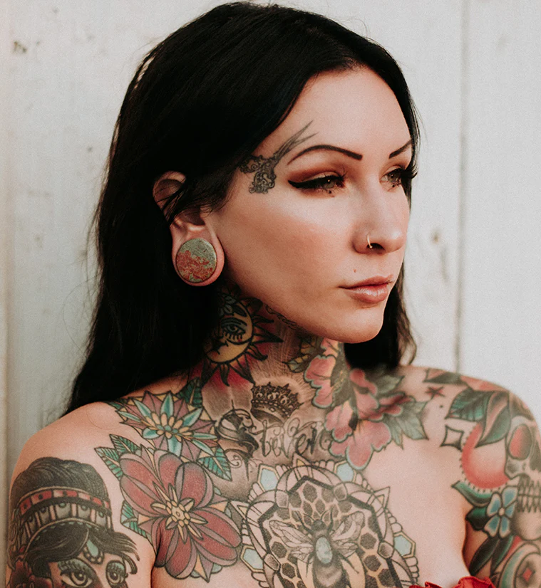 Double Flare Unakite Stone Plugs - Mrs Treak