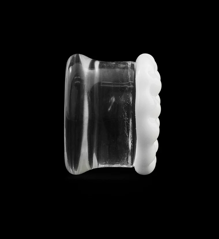 White Bubble Glass Plugs - Mrs Treak