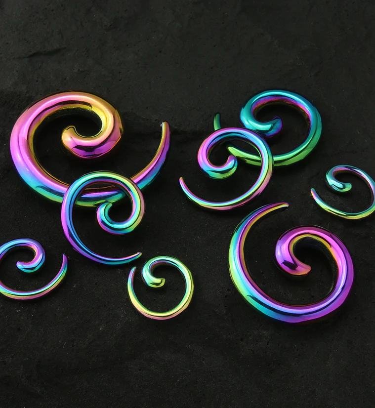 Rainbow PVD Steel Spirals - Mrs Treak