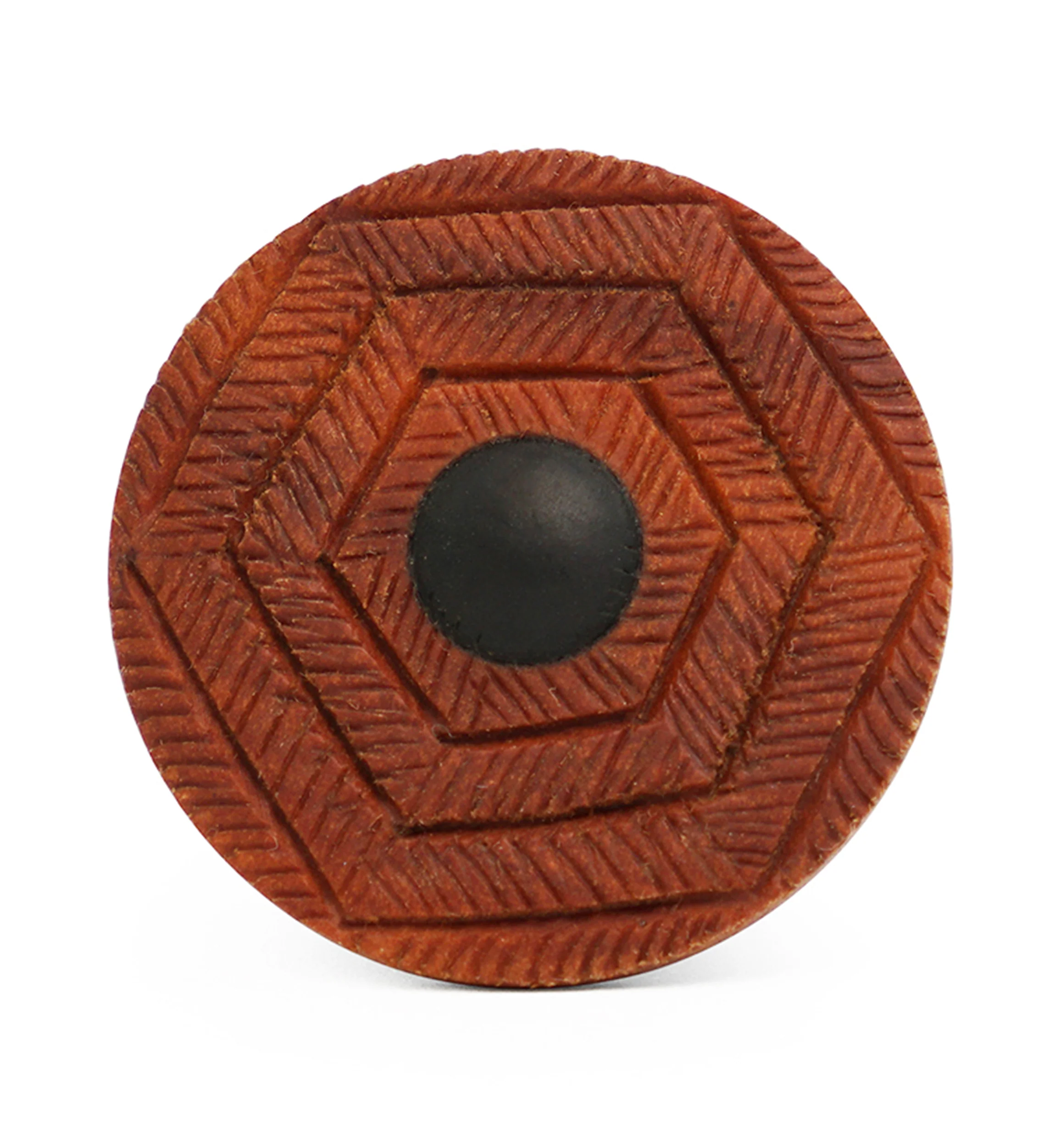 Boundary Geo Saba Wood With Dark Wood Inlay Mayan Flare Plugs - Mrs Treak