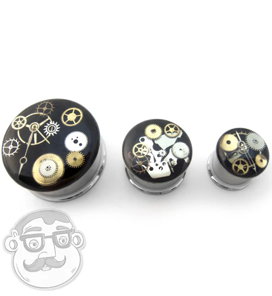 Steel Steampunk Plugs - Mrs Treak