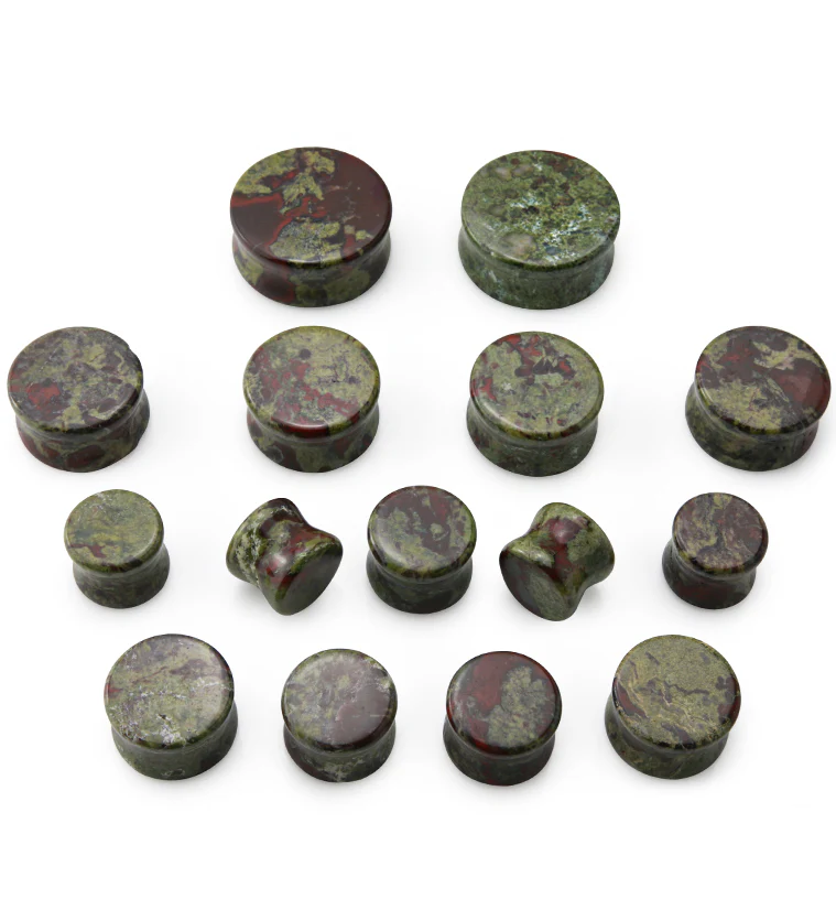 Dragons Blood Jasper Stone Plugs - Mrs Treak