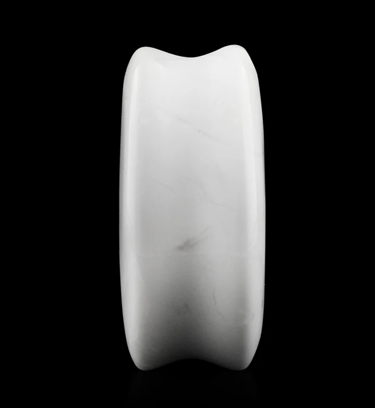 White Howlite Stone Teardrop Plugs - Mrs Treak