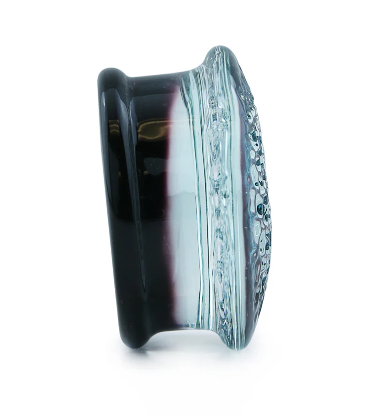 Blurple Hammered Glass Double Flare Plugs - Mrs Treak