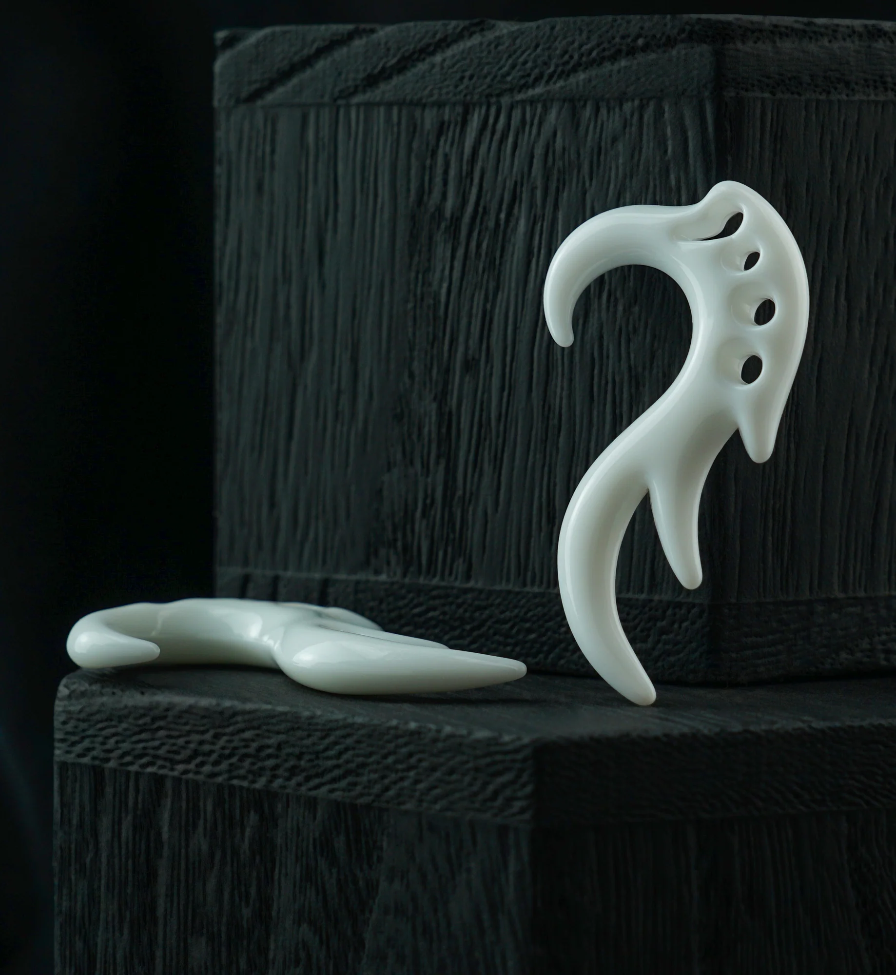 White Tribal Antler Hanger Talons Plugs - Mrs Treak