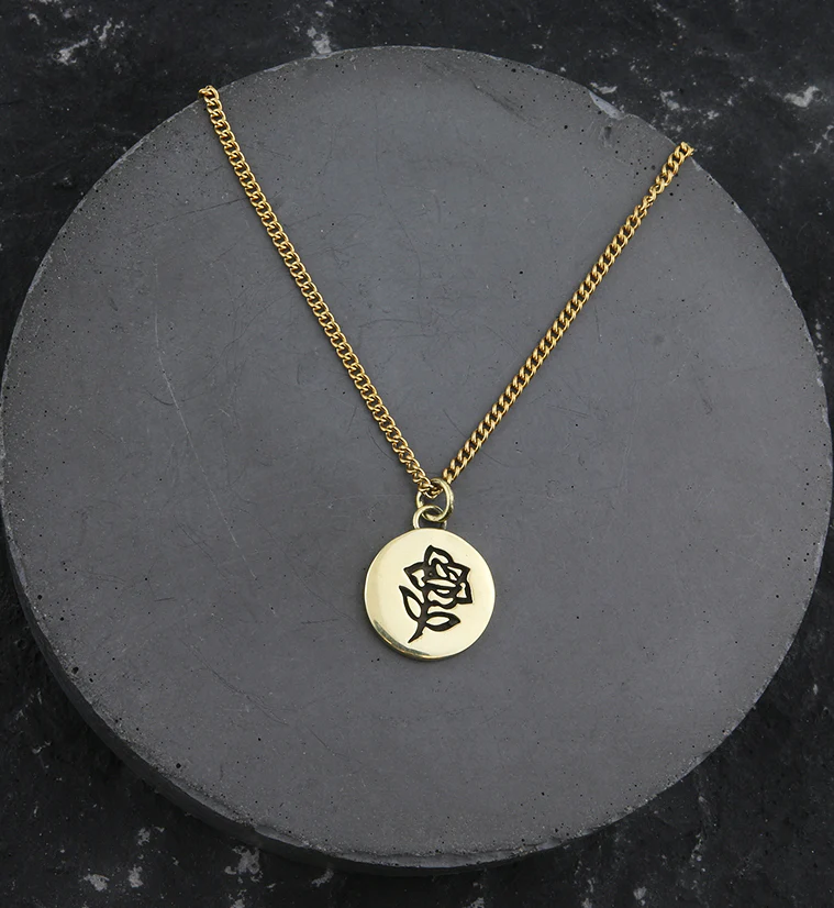 Enchanted Rose Brass Charm Necklace - Mrs Treak