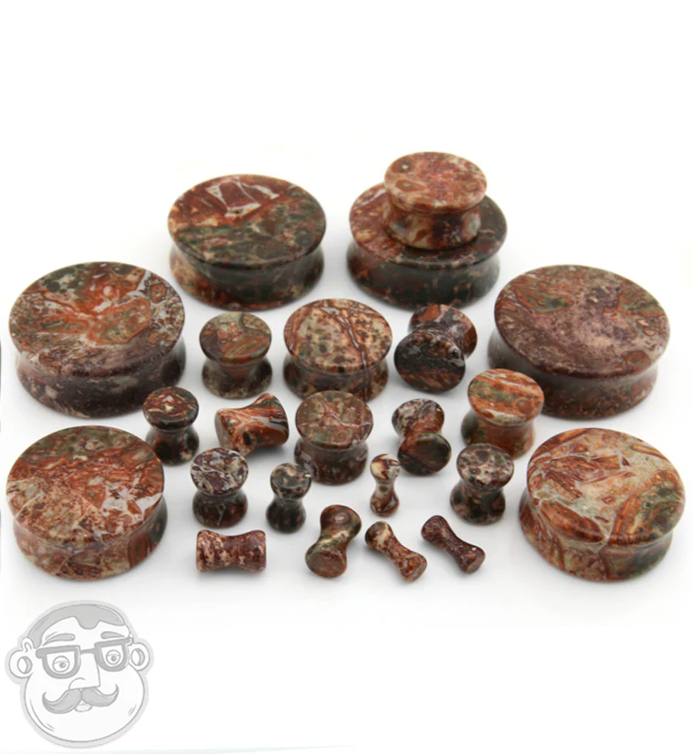Leopard Jasper Stone Plugs - Mrs Treak