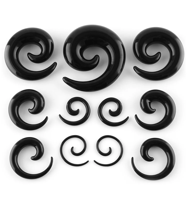 Black Acrylic Spirals - Mrs Treak