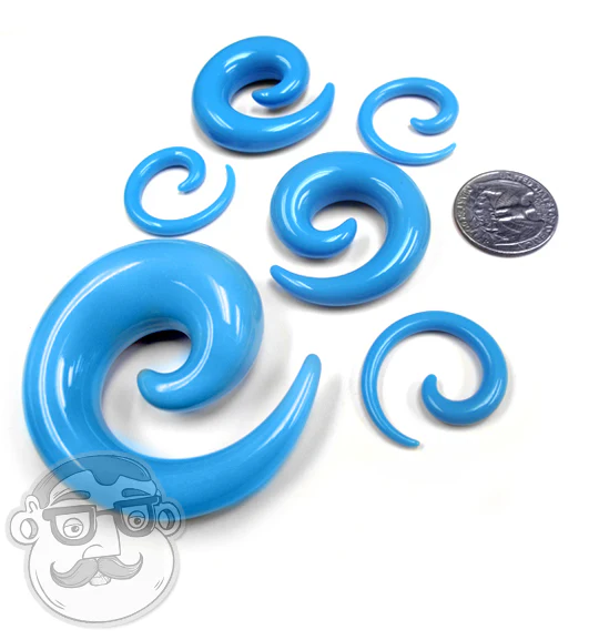 Light Blue Acrylic Spirals - Mrs Treak