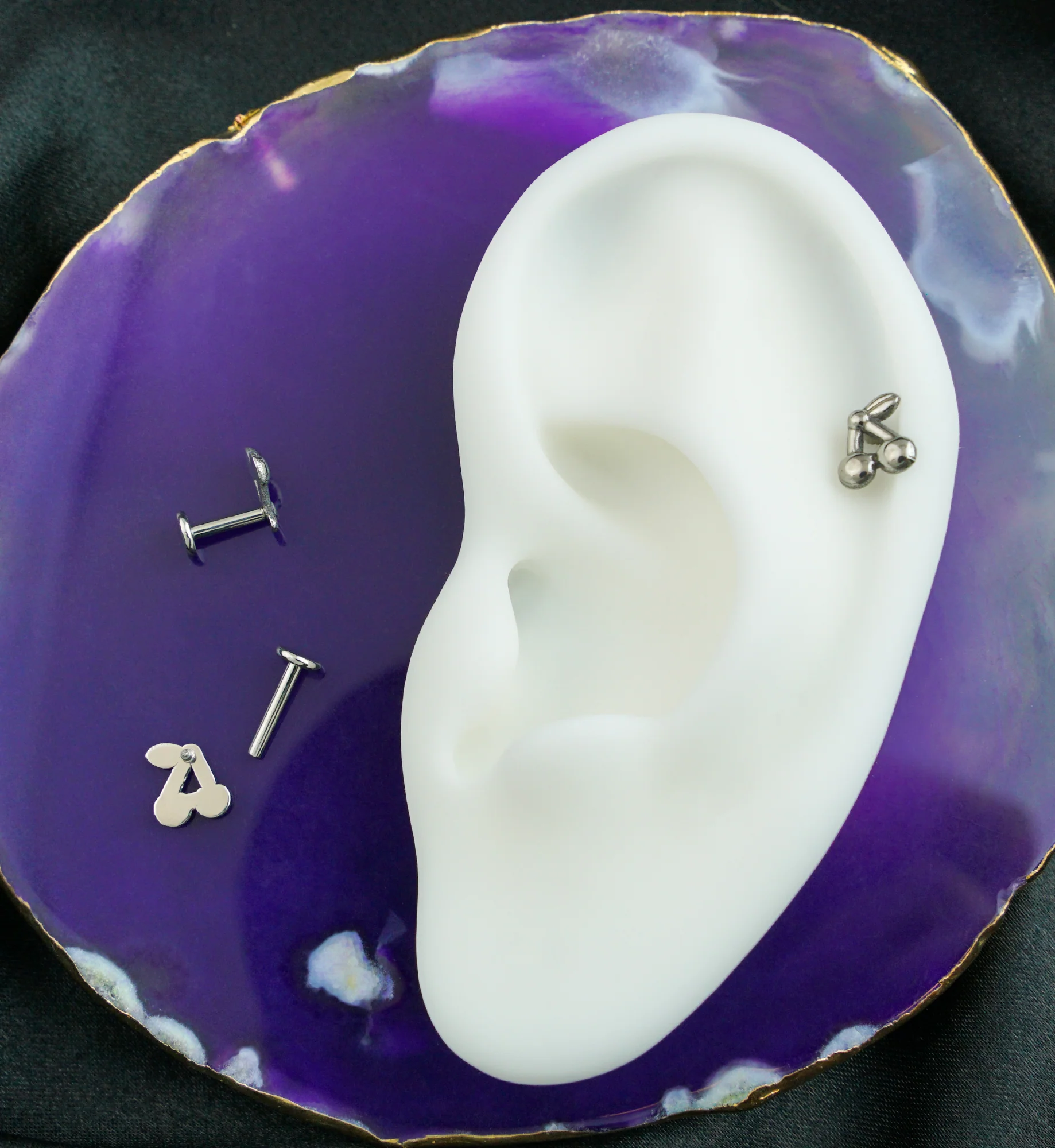 Cherries Internally Threaded Titanium Labret - Mrs Treak