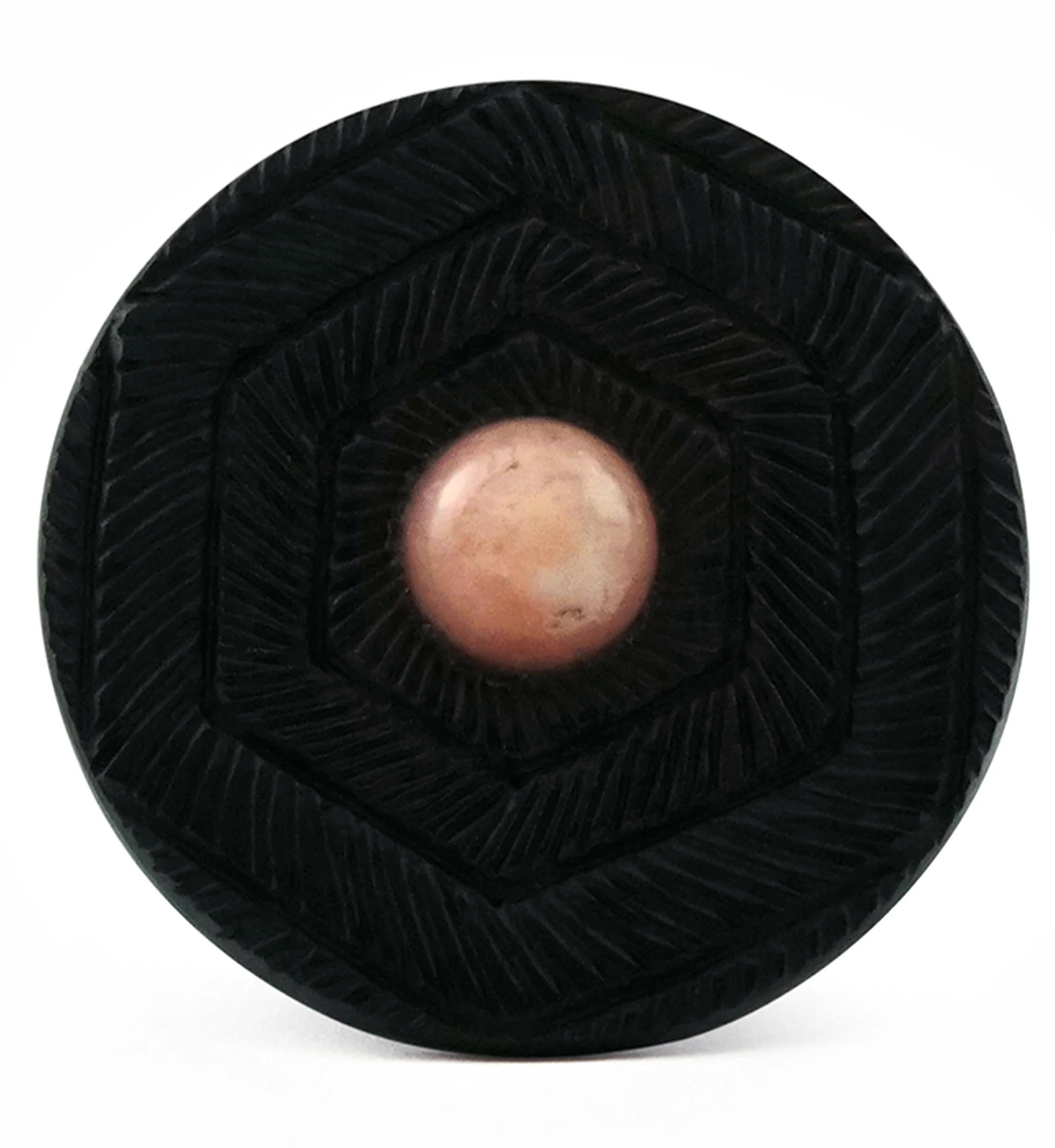 Boundary Geo Pink Opal Stone Inlay Areng Wood Mayan Flare Plugs - Mrs Treak