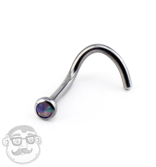Purple Opalite Titanium Nose Screw Ring - Mrs Treak