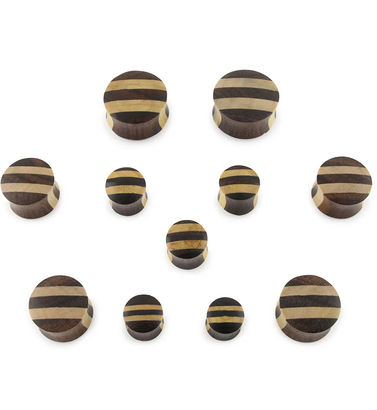 Sono & Pangal Striped Wood Plugs - Mrs Treak