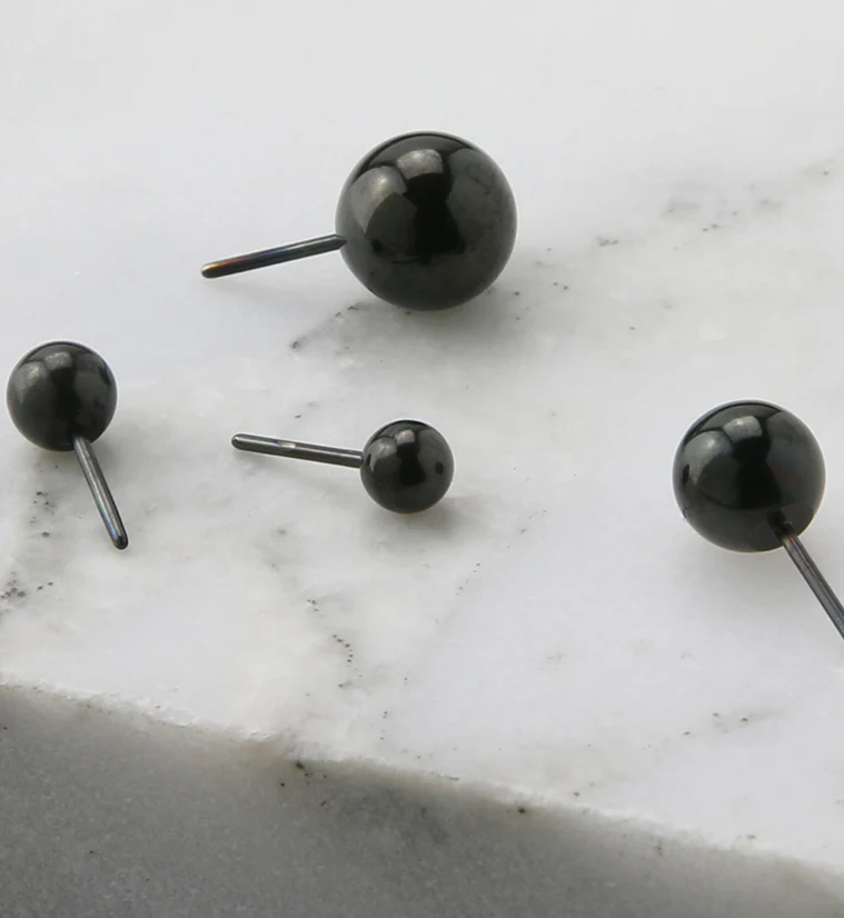 Black PVD Ball Titanium Threadless Top - Mrs Treak