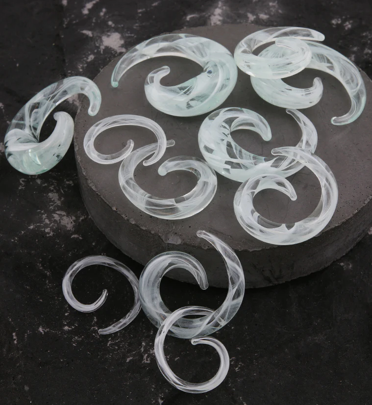 Mint Swirl Glass Spirals - Mrs Treak